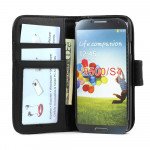 Wholesale Samsung Galaxy S4 Simple Flip Leather Wallet Case with Stand (Black)